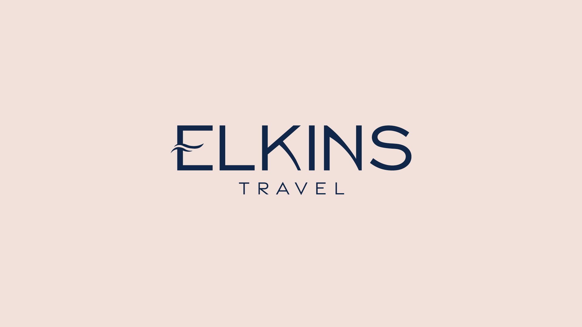 Elkins Travel — logo on blush