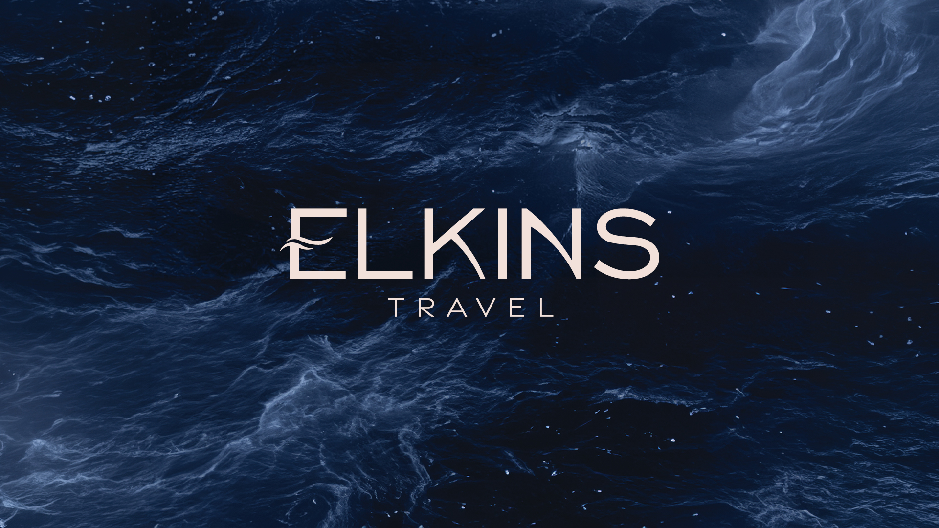 Elkins Travel — logo on ocean