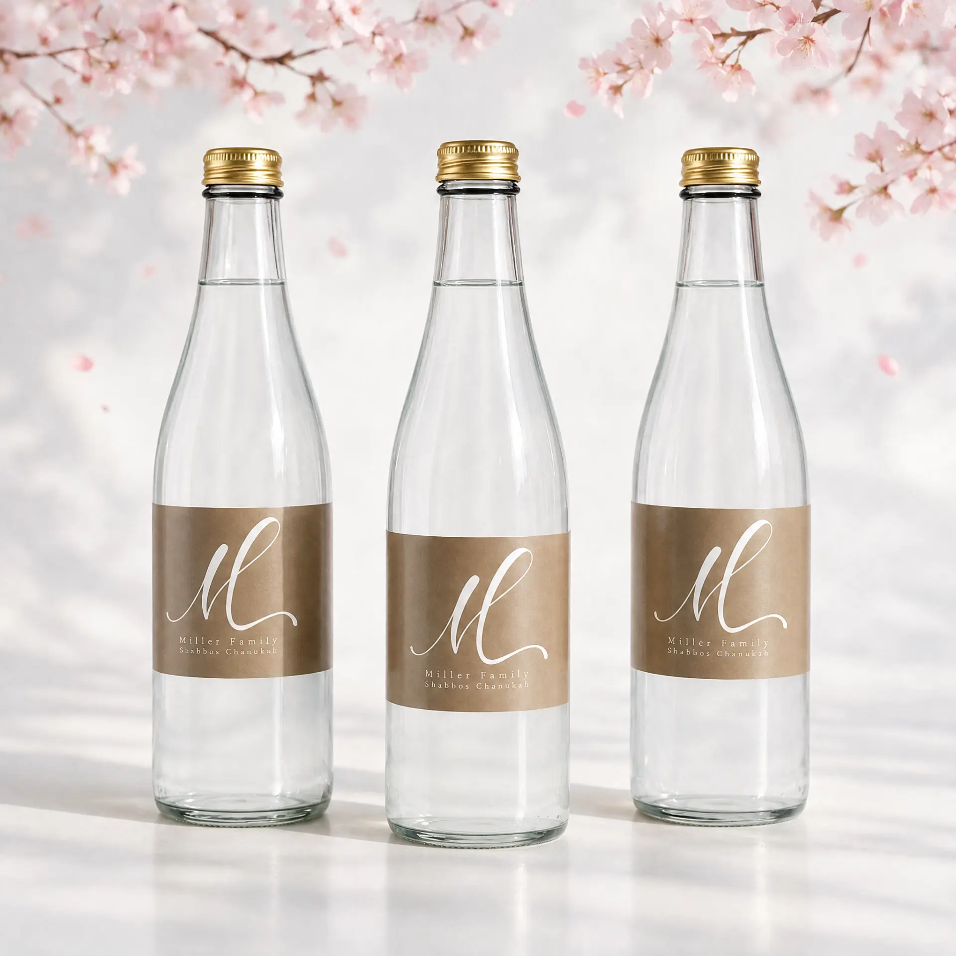 Cherry Blossom — branded water bottle labels