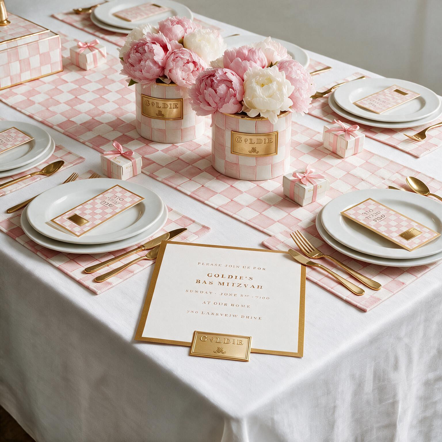 Pink Mackenzie — Bas Mitzvah tablescape