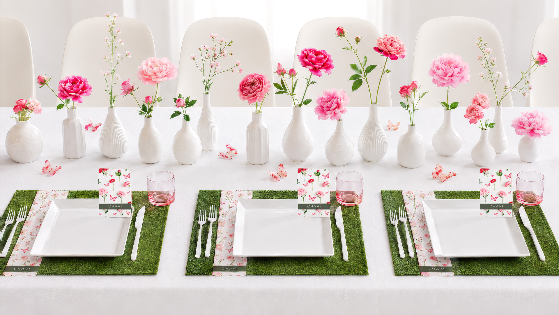 Floral & Butterflies — Bas Mitzvah tablescape