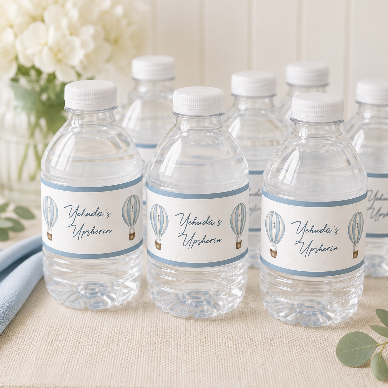 The Hot Air Balloon — custom water bottle labels