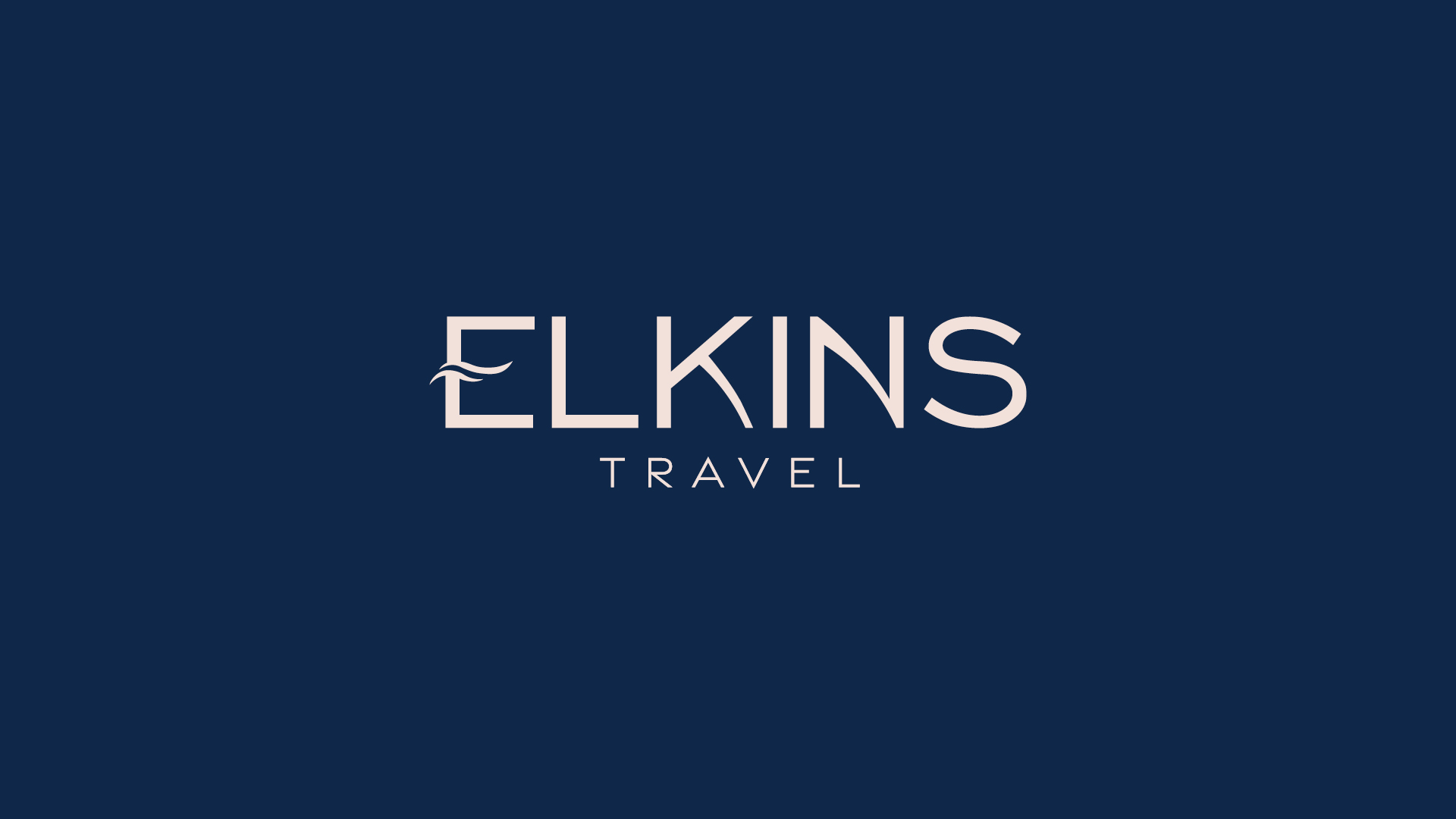 Elkins Travel — logo on navy